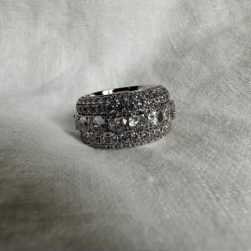 GLD 5-Layer diamond band ring in 925 sterling silver